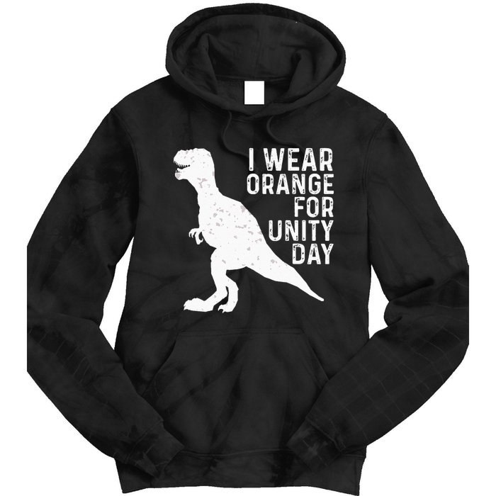 Unity Day Orange Kids Unity Day Dinosaur Tie Dye Hoodie