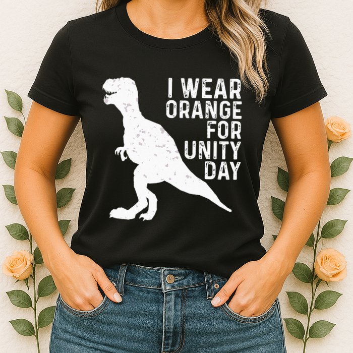 Unity Day Orange Kids Unity Day Dinosaur Womens T-Shirt