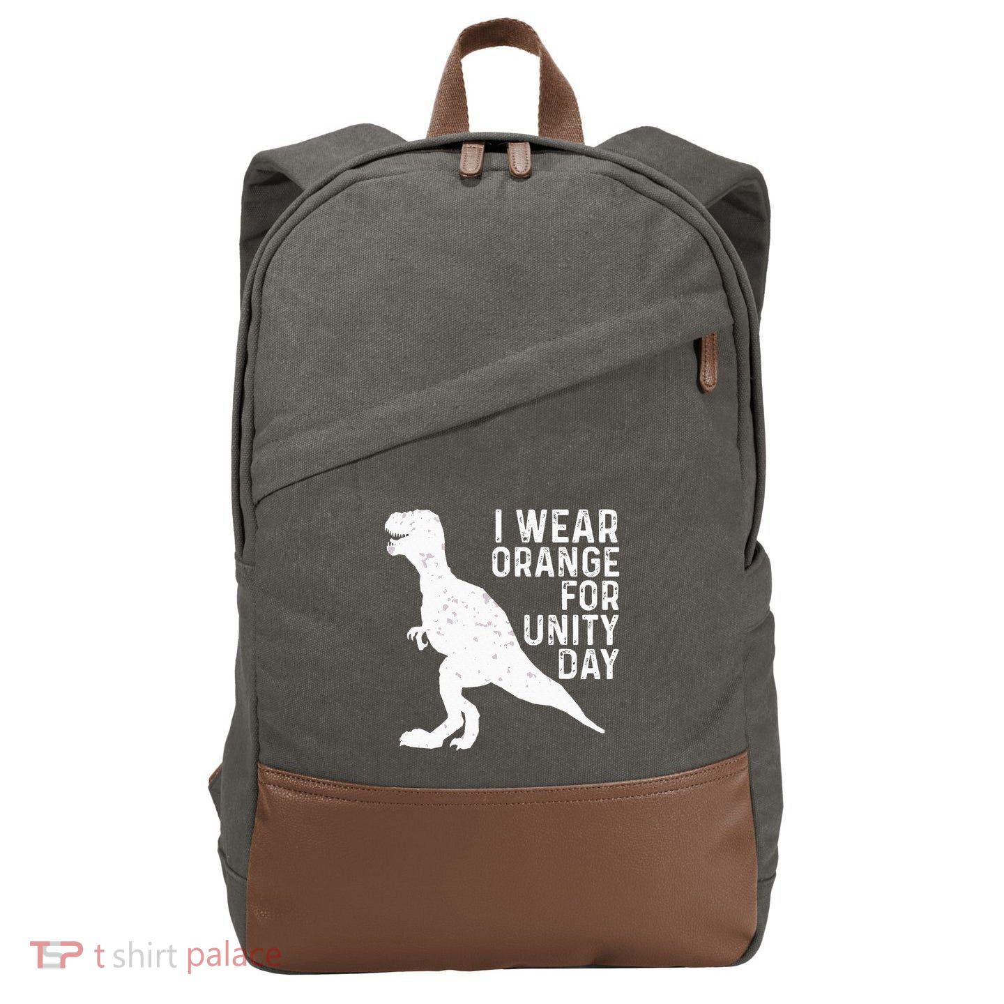 Unity Day Orange Kids Unity Day Dinosaur Cotton Canvas Backpack