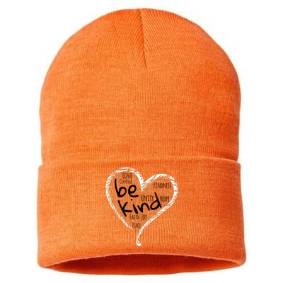 Unity Day Orange Heart Be Kind Anti Bullying Sustainable Knit Beanie