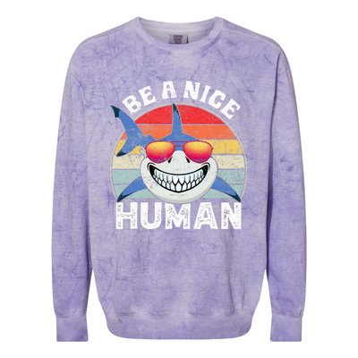 Unity Day Orange Shark Be A Nice Human Anti Bullying Colorblast Crewneck Sweatshirt