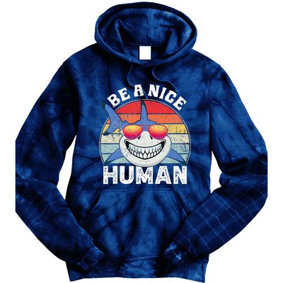 Unity Day Orange Shark Be A Nice Human Anti Bullying Tie Dye Hoodie