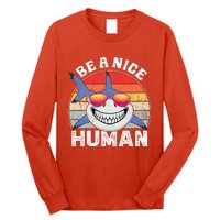 Unity Day Orange Shark Be A Nice Human Anti Bullying Long Sleeve Shirt