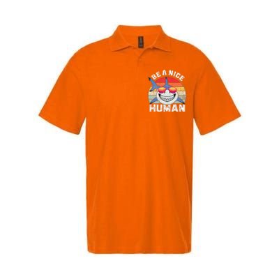 Unity Day Orange Shark Be A Nice Human Anti Bullying Softstyle Adult Sport Polo