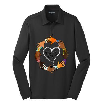 Unity Day Orange Heart Be Kind Anti Bullying Gift Silk Touch Performance Long Sleeve Polo