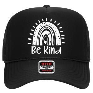 Unity Day Orange Rainbow Be Kind Anti Bullying Gift High Crown Mesh Back Trucker Hat