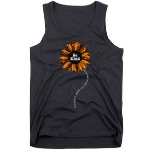 Unity Day Orange Be Kind Anti Bullying Kindness Sunflower Tank Top