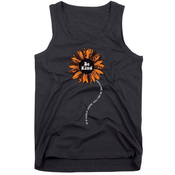 Unity Day Orange Be Kind Anti Bullying Kindness Sunflower Tank Top