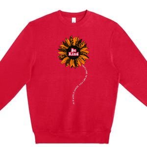 Unity Day Orange Be Kind Anti Bullying Kindness Sunflower Premium Crewneck Sweatshirt