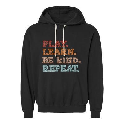 Unity Day Orange Play Learn Be Kind Repeat Garment-Dyed Fleece Hoodie