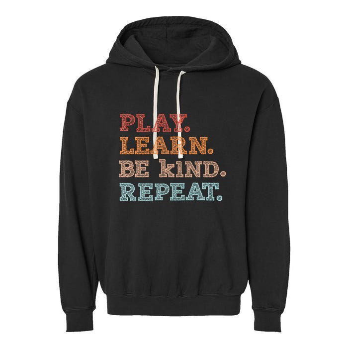 Unity Day Orange Play Learn Be Kind Repeat Garment-Dyed Fleece Hoodie