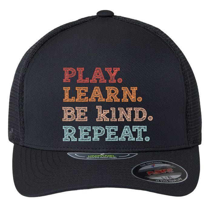 Unity Day Orange Play Learn Be Kind Repeat Flexfit Unipanel Trucker Cap