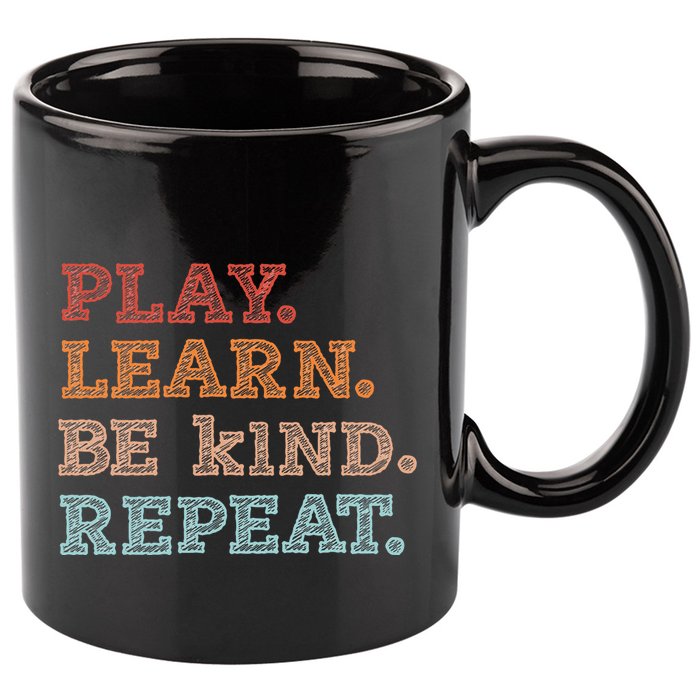 Unity Day Orange Play Learn Be Kind Repeat 11oz C Handle Ceramic Mug