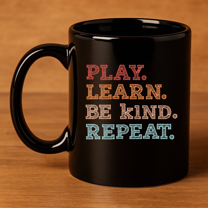 Unity Day Orange Play Learn Be Kind Repeat 11oz C Handle Ceramic Mug