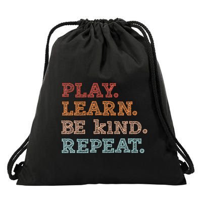 Unity Day Orange Play Learn Be Kind Repeat Drawstring Bag