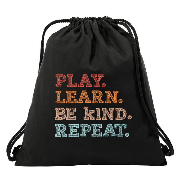 Unity Day Orange Play Learn Be Kind Repeat Drawstring Bag