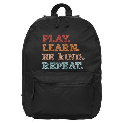 Unity Day Orange Play Learn Be Kind Repeat 16 in Basic Backpack