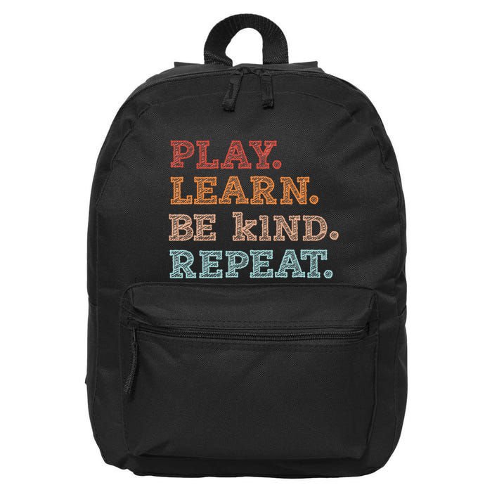 Unity Day Orange Play Learn Be Kind Repeat 16 in Basic Backpack