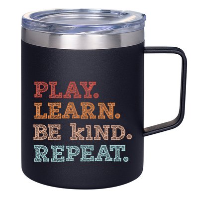 Unity Day Orange Play Learn Be Kind Repeat 12oz Stainless Steel Coffee Mug