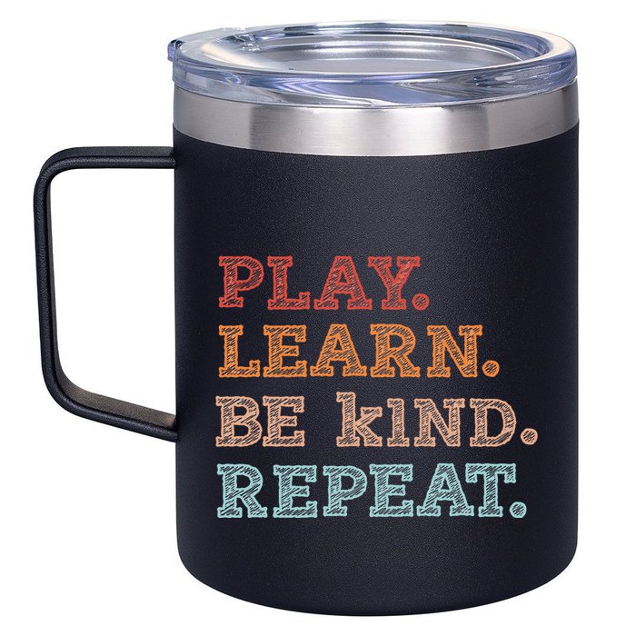 Unity Day Orange Play Learn Be Kind Repeat 12oz Stainless Steel Coffee Mug