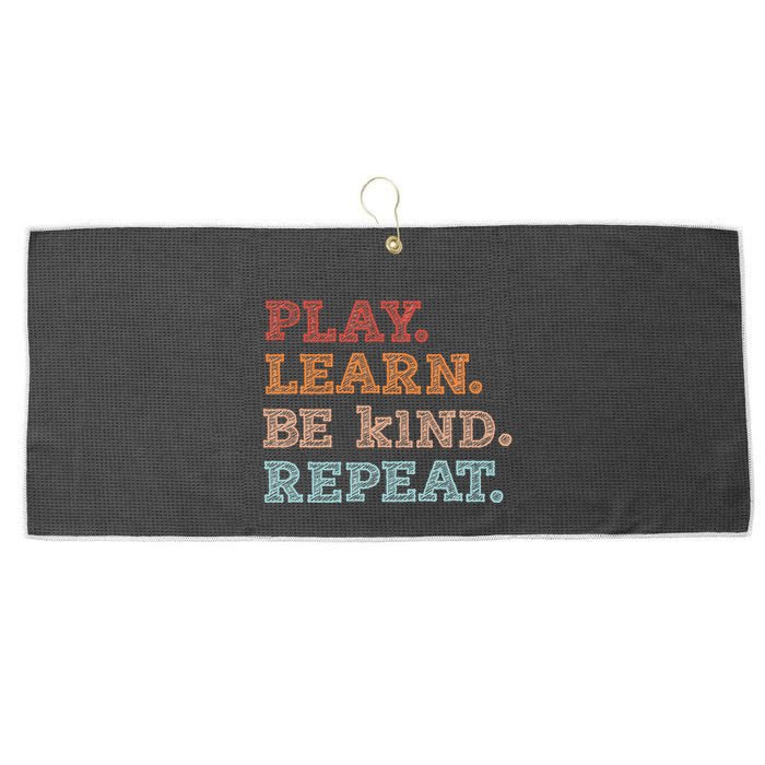 Unity Day Orange Play Learn Be Kind Repeat Large Microfiber Waffle Golf Towel