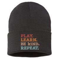 Unity Day Orange Play Learn Be Kind Repeat Sustainable Knit Beanie