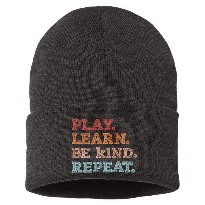 Unity Day Orange Play Learn Be Kind Repeat Sustainable Knit Beanie