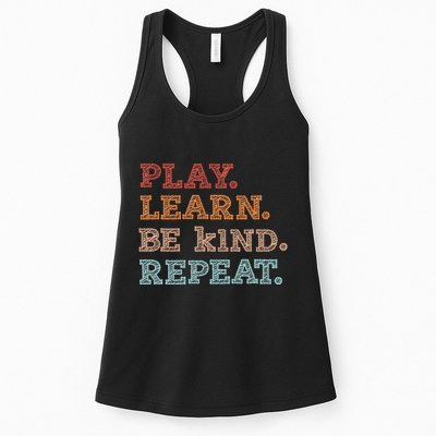 Unity Day Orange Play Learn Be Kind Repeat Womens Tank Top