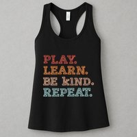 Unity Day Orange Play Learn Be Kind Repeat Womens Tank Top