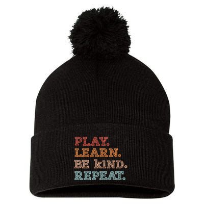 Unity Day Orange Play Learn Be Kind Repeat Pom Pom 12in Knit Beanie