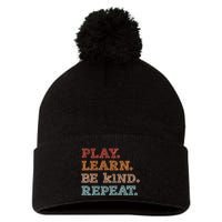 Unity Day Orange Play Learn Be Kind Repeat Pom Pom 12in Knit Beanie