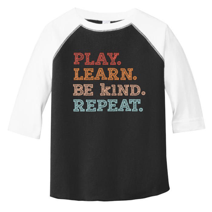 Unity Day Orange Play Learn Be Kind Repeat Toddler Fine Jersey T-Shirt
