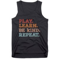 Unity Day Orange Play Learn Be Kind Repeat Tank Top