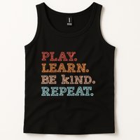 Unity Day Orange Play Learn Be Kind Repeat Tank Top
