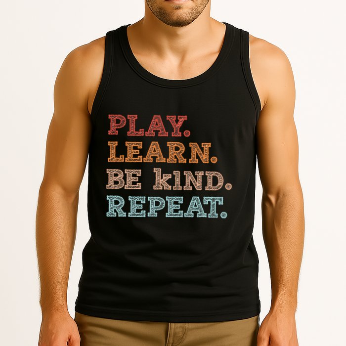 Unity Day Orange Play Learn Be Kind Repeat Tank Top