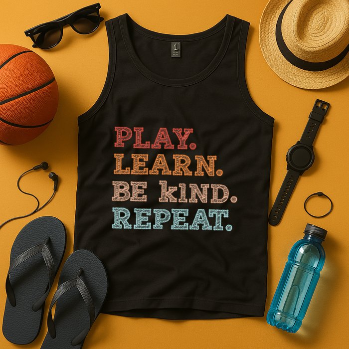 Unity Day Orange Play Learn Be Kind Repeat Tank Top