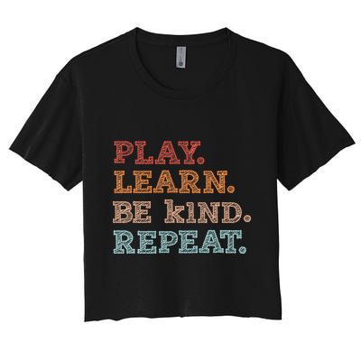Unity Day Orange Play Learn Be Kind Repeat Crop Top
