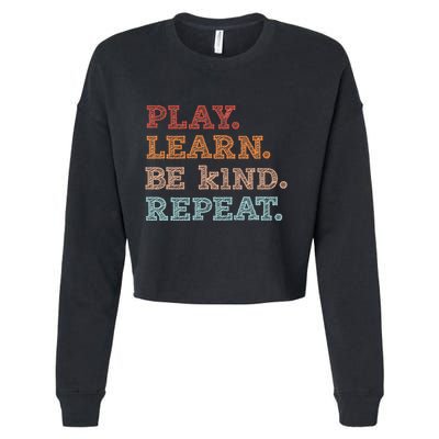 Unity Day Orange Play Learn Be Kind Repeat Cropped Pullover Crew