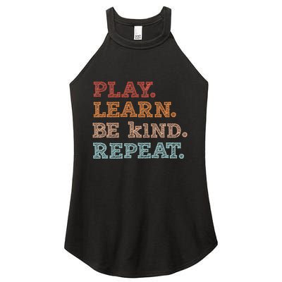 Unity Day Orange Play Learn Be Kind Repeat Women's Perfect Tri Rocker Tank