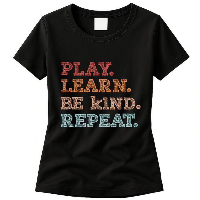 Unity Day Orange Play Learn Be Kind Repeat Womens T-Shirt