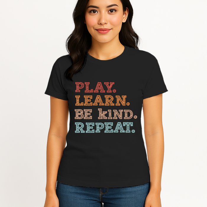Unity Day Orange Play Learn Be Kind Repeat Womens T-Shirt