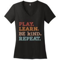 Unity Day Orange Play Learn Be Kind Repeat Women's V-Neck T-Shirt