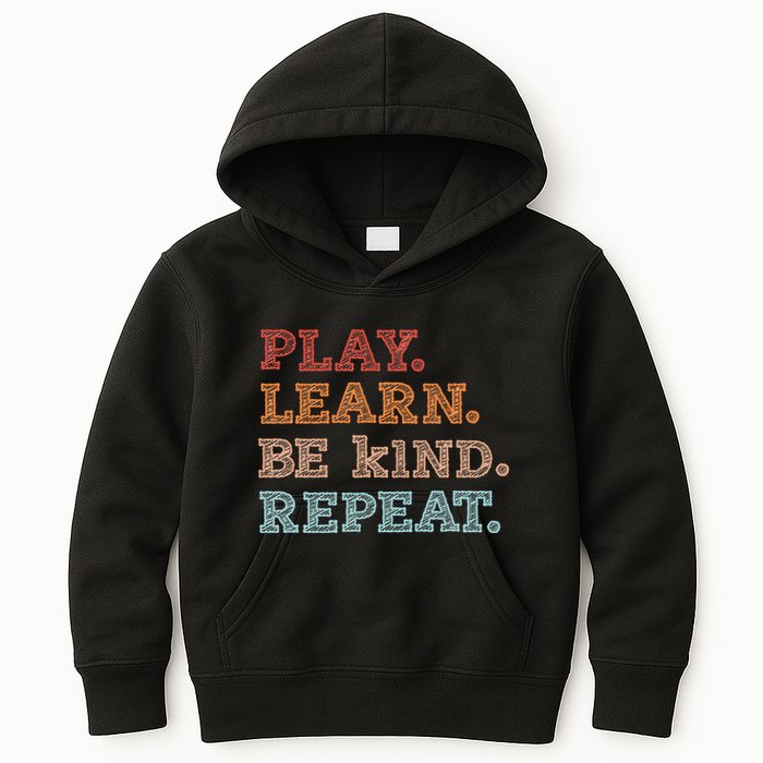 Unity Day Orange Play Learn Be Kind Repeat Kids Hoodie