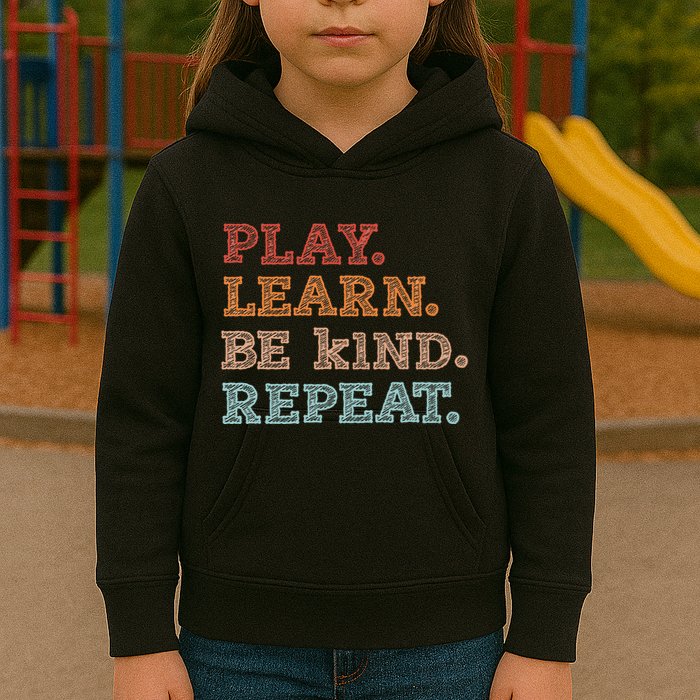 Unity Day Orange Play Learn Be Kind Repeat Kids Hoodie