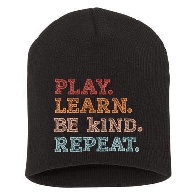 Unity Day Orange Play Learn Be Kind Repeat Short Acrylic Beanie