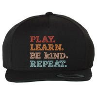 Unity Day Orange Play Learn Be Kind Repeat Wool Snapback Cap