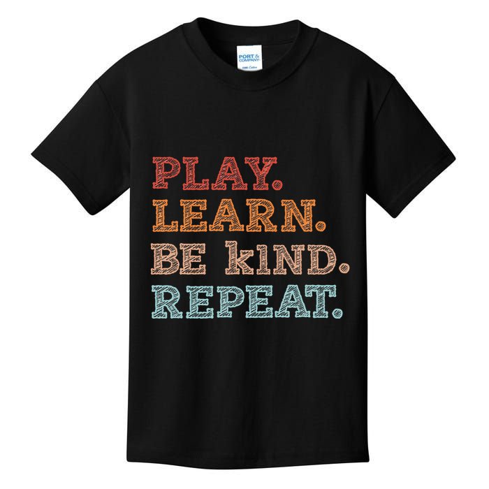 Unity Day Orange Play Learn Be Kind Repeat Kids T-Shirt