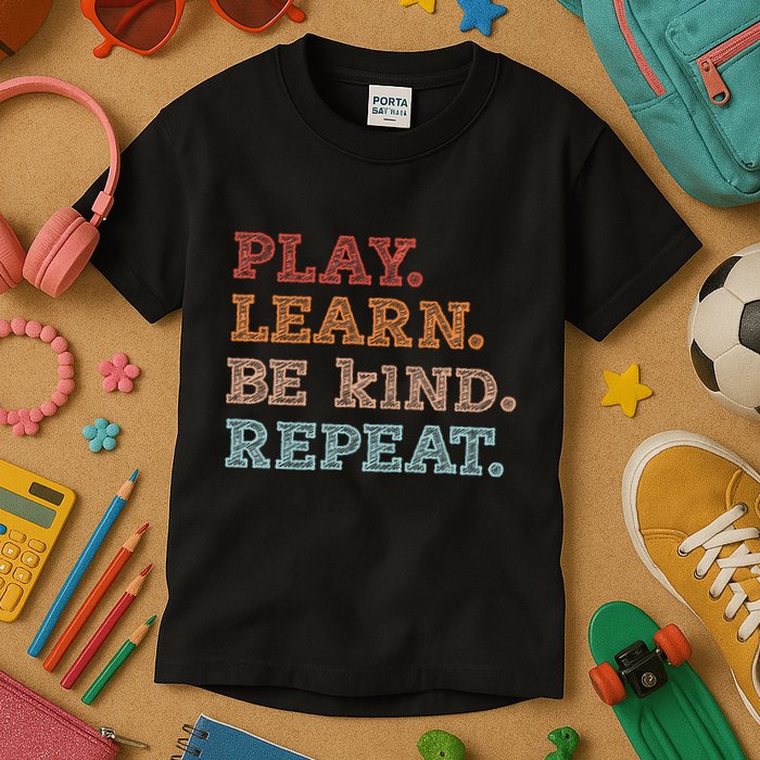 Unity Day Orange Play Learn Be Kind Repeat Kids T-Shirt