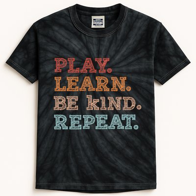 Unity Day Orange Play Learn Be Kind Repeat Kids Tie-Dye T-Shirt