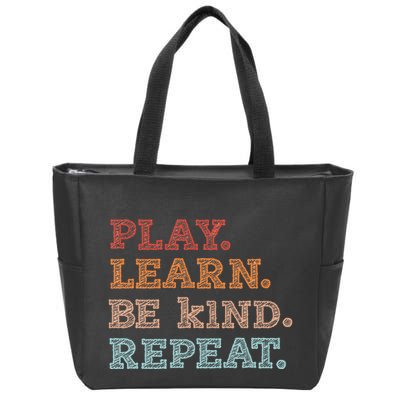 Unity Day Orange Play Learn Be Kind Repeat Zip Tote Bag